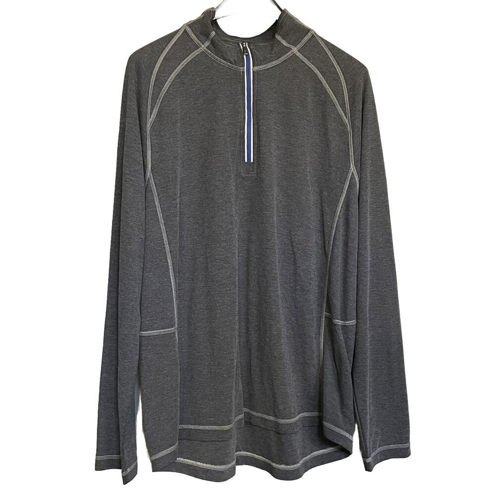 Tommy Bahama Sweater Firewall Core Half Zip Pullover Charcoal Size L